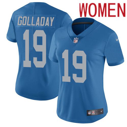 Women Detroit Lions #19 Kenny Golladay Nike Blue Alternate Vapor Limited NFL Jersey->women nfl jersey->Women Jersey